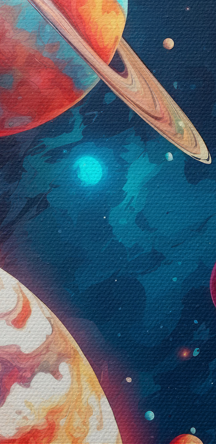 Kleurrijke planeten in de ruimte