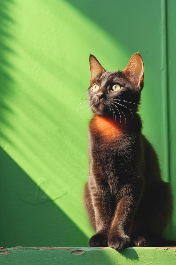 Kat zittend op een stoel Kat zittend op een stoel