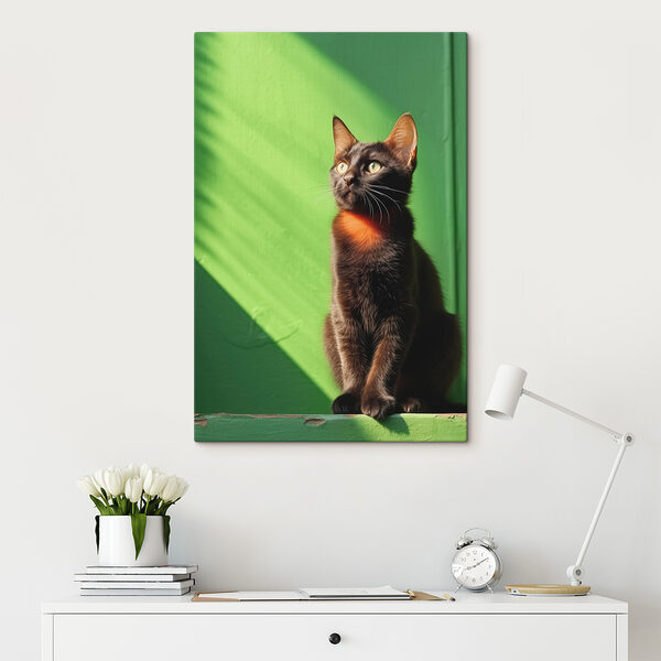 Kat zittend op een stoel Kat zittend op een stoel