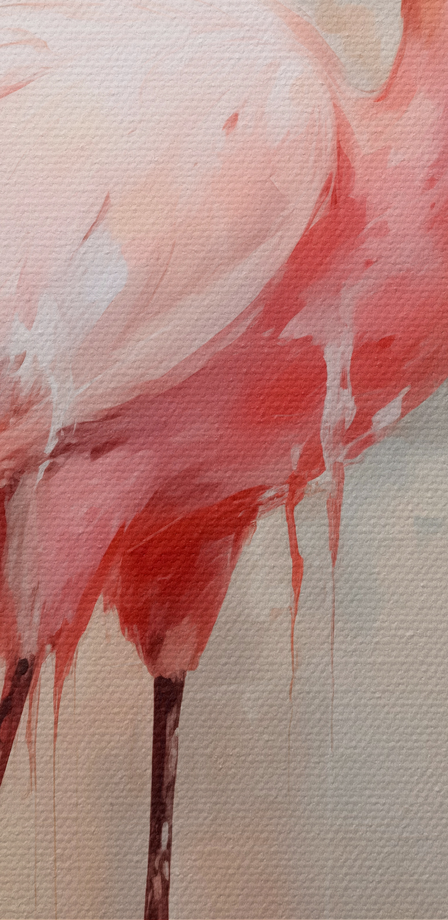 Schilderij van een roze flamingo