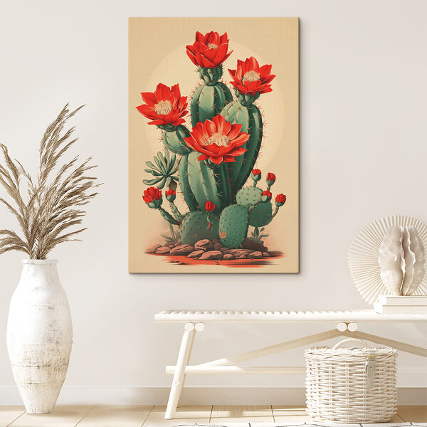 Cactus met rode bloemen Cactus met rode bloemen