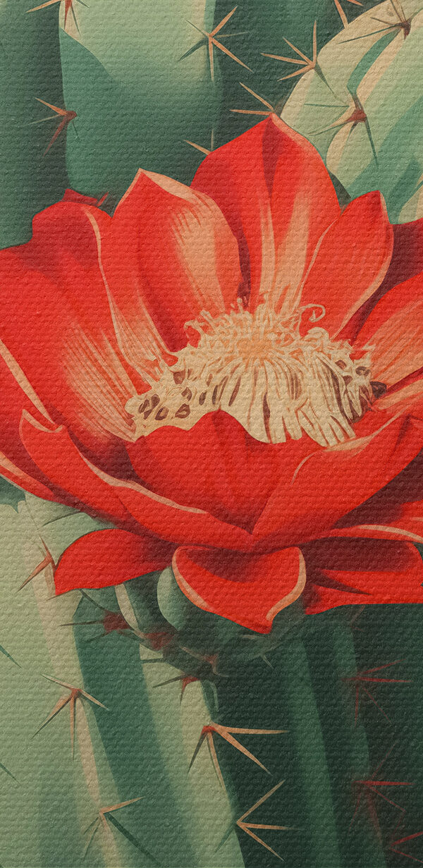 Cactus met rode bloemen Cactus met rode bloemen