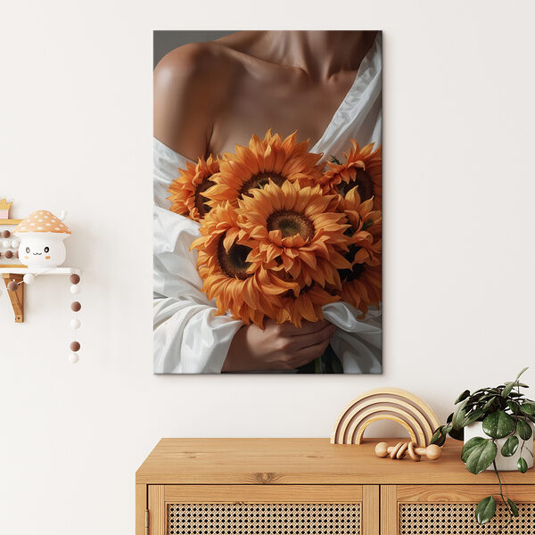 Vrouw met zonnebloemen Vrouw met zonnebloemen