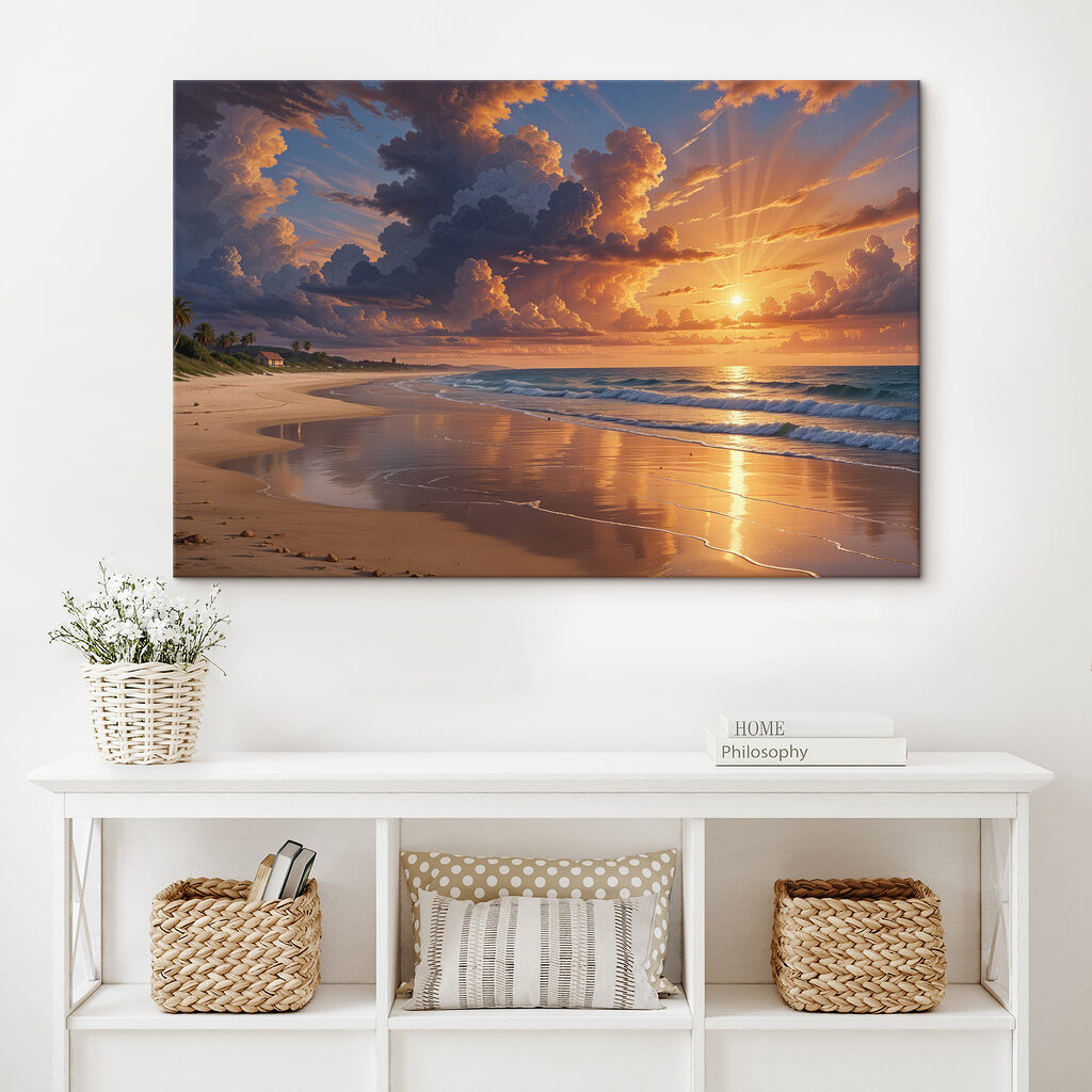 Sunset over a beach