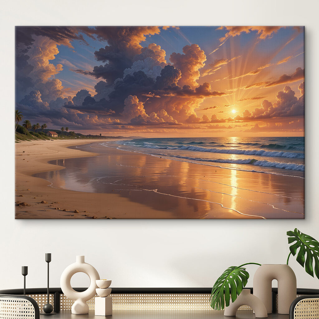 Sunset over a beach