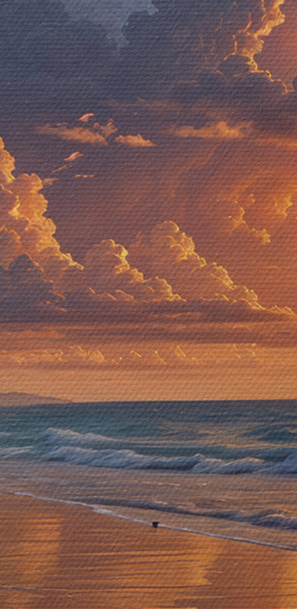 Zonsondergang boven een strand Zonsondergang boven een strand