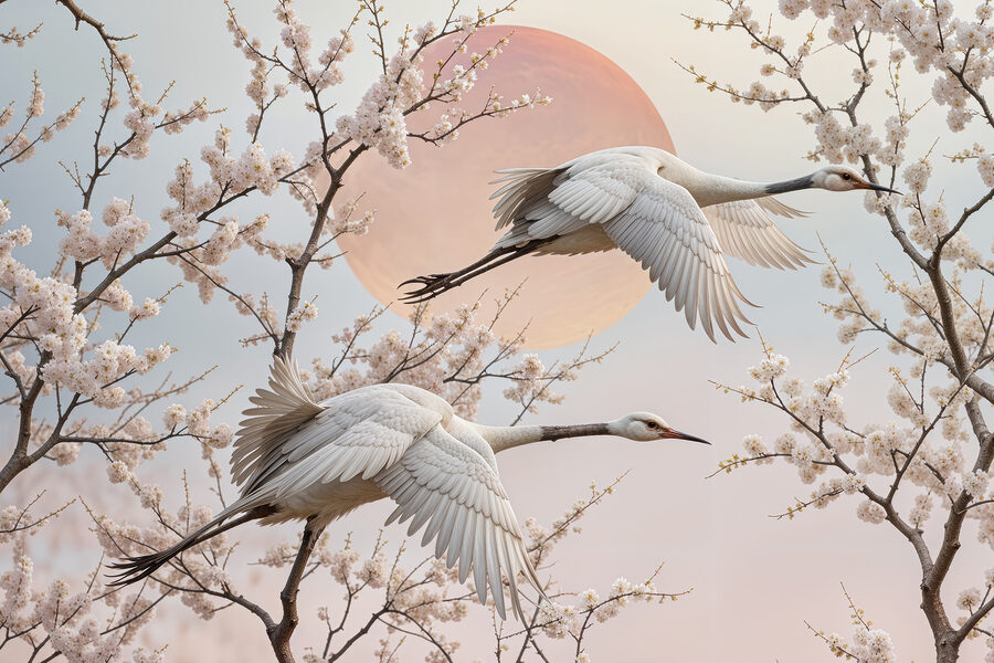 Groep vogels vliegend in de lucht