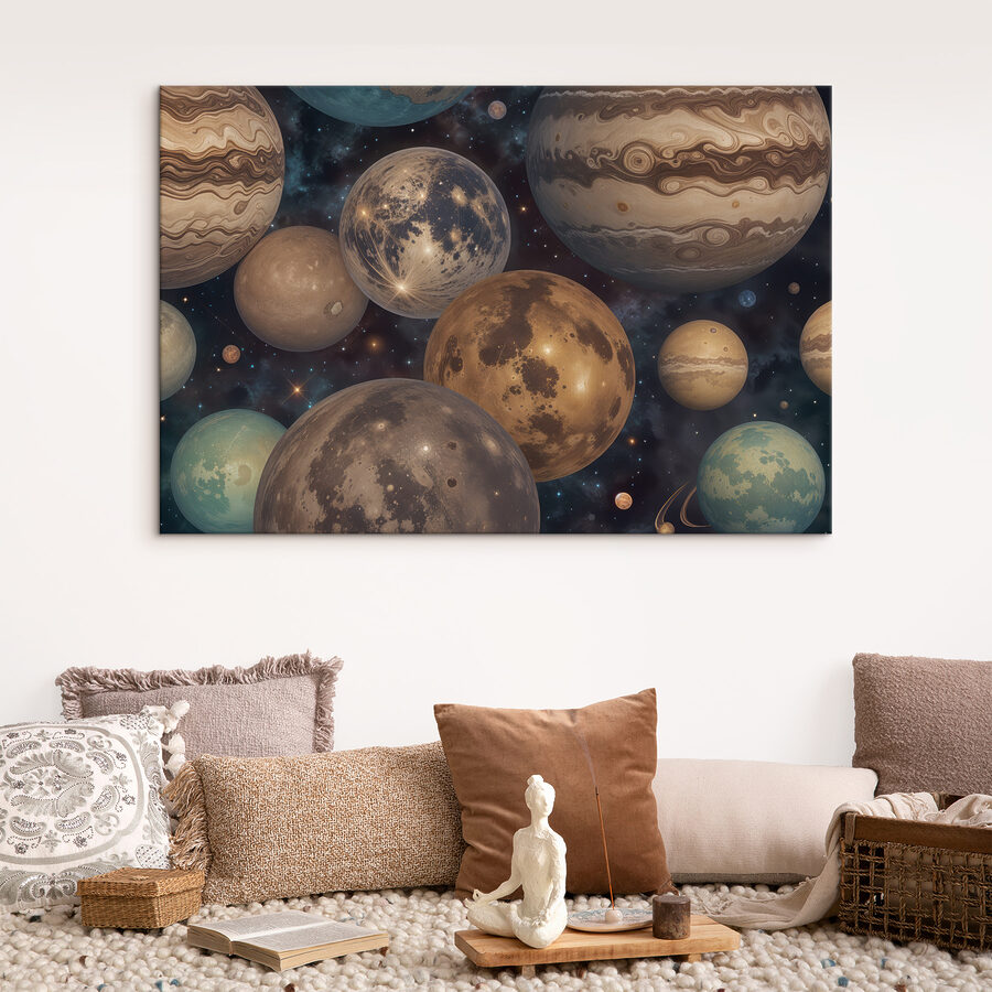 Groep planeten in de ruimte