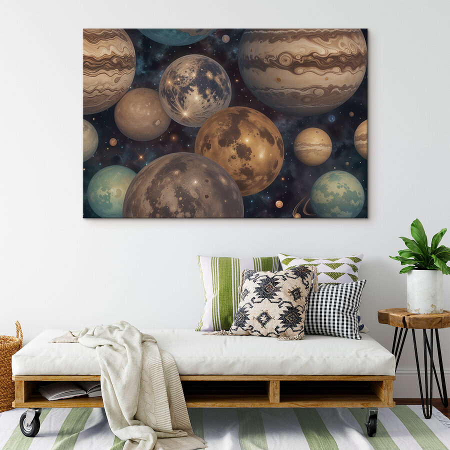 Groep planeten in de ruimte