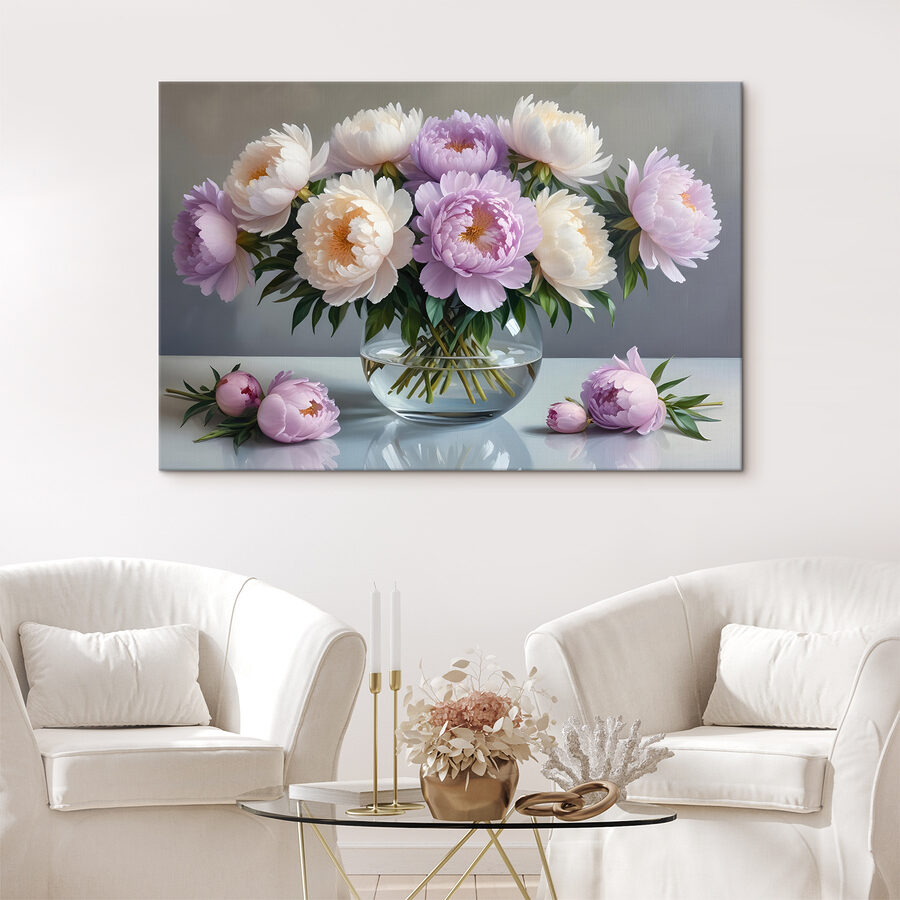 Vaas met bloemen op een tafel Vaas met bloemen op een tafel