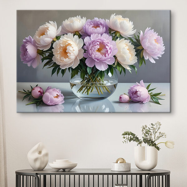 Vaas met bloemen op een tafel Vaas met bloemen op een tafel