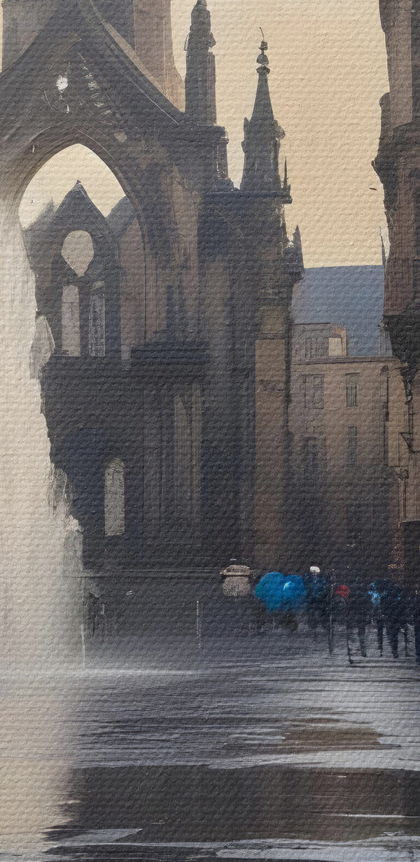 Fontein op een binnenplaats met een standbeeld in het midden Fontein op een binnenplaats met een standbeeld in het midden