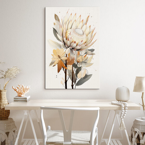 Bloem met bladeren en een witte bloem Bloem met bladeren en een witte bloem