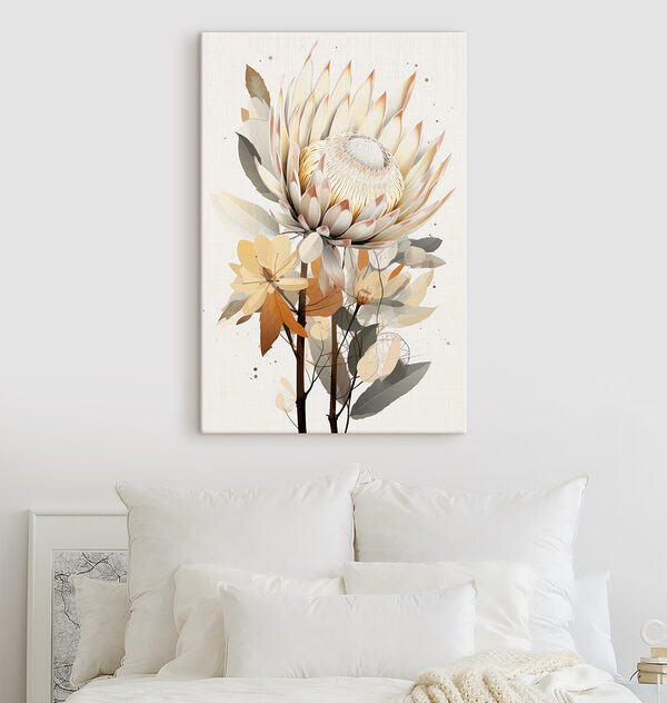 Bloem met bladeren en een witte bloem Bloem met bladeren en een witte bloem