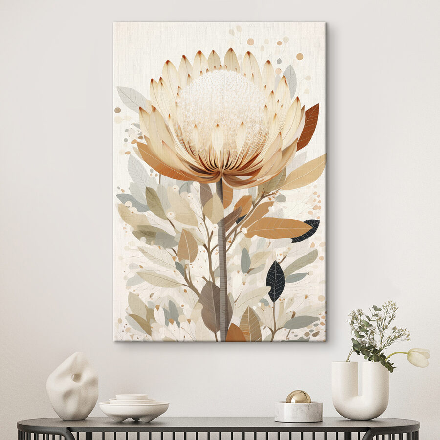 Bloem met bladeren en bloemblaadjes