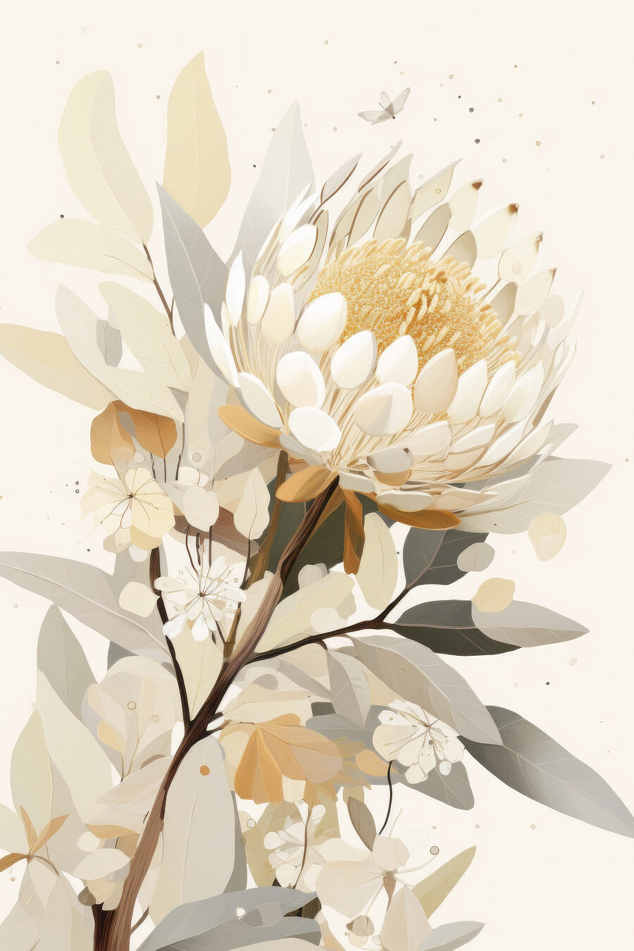 Witte bloem met geel hart Witte bloem met geel hart