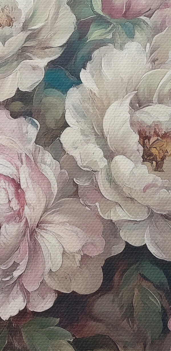 Schilderij van bloemen op een blauwe achtergrond Schilderij van bloemen op een blauwe achtergrond