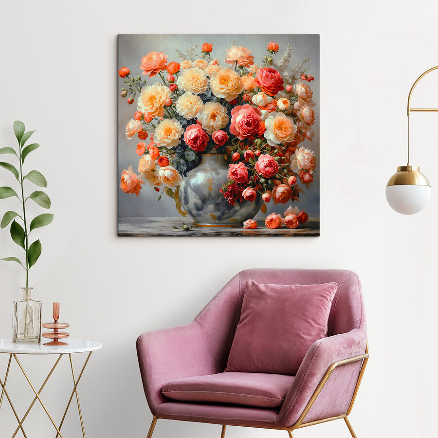 Vaas met bloemen op een tafel