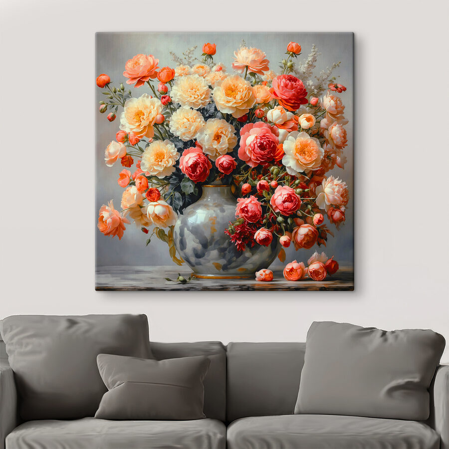 Vaas met bloemen op een tafel