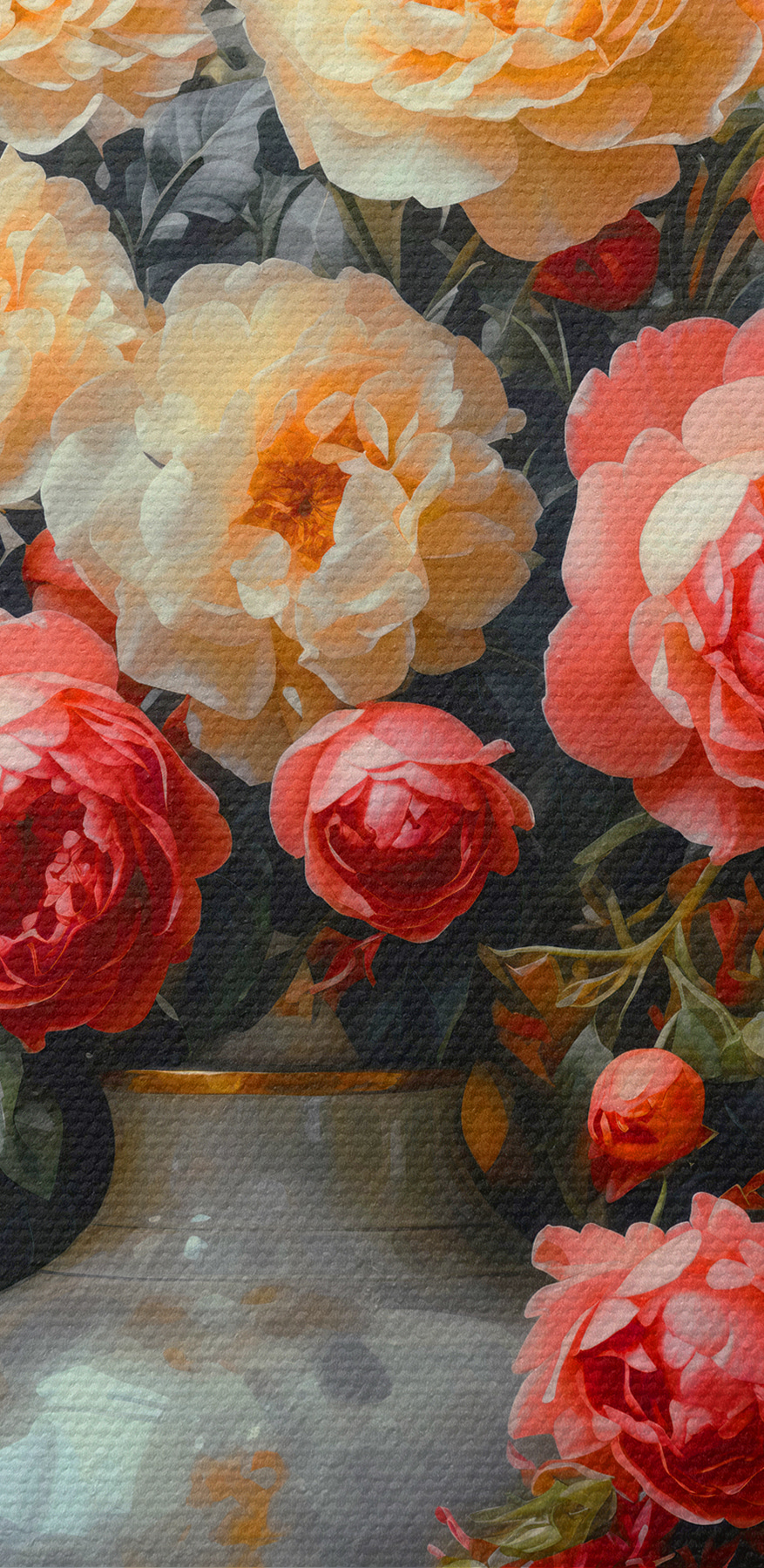 Vaas met bloemen op een tafel
