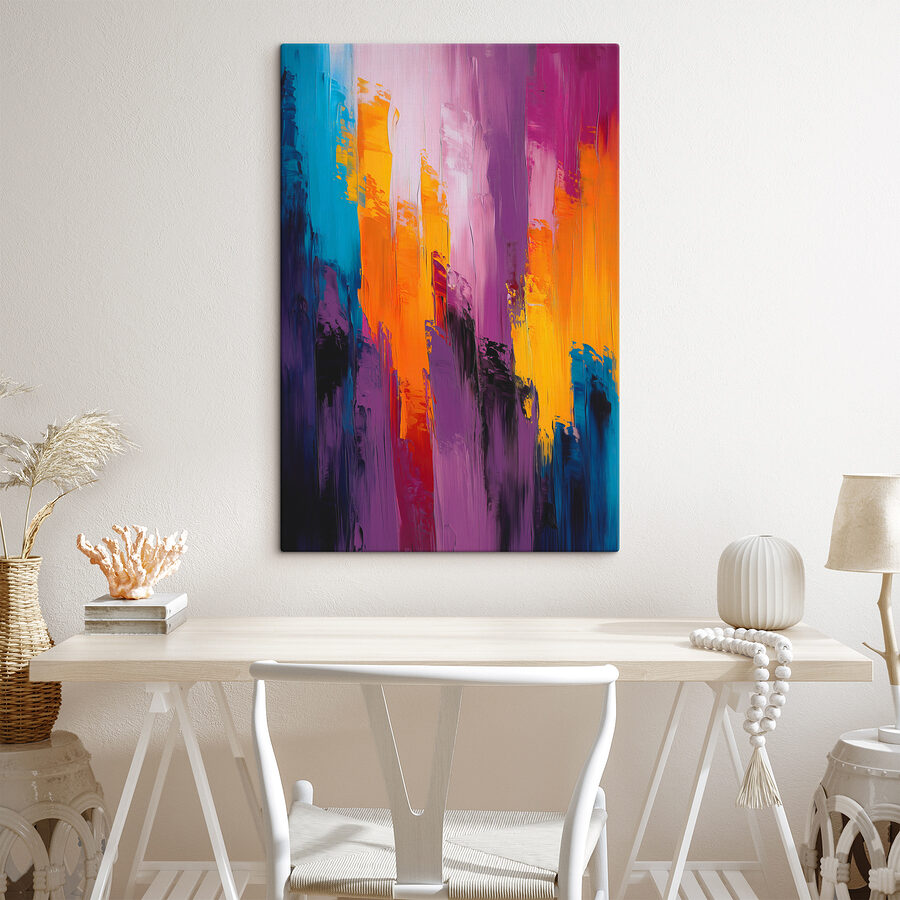 Kleurrijk schilderij van verschillende kleuren