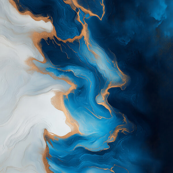 Azuurstromen in een abstracte dans Azuurstromen in een abstracte dans