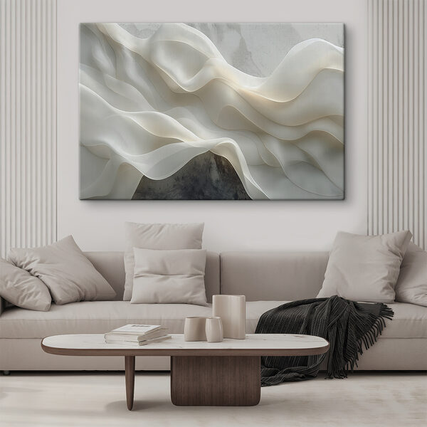 Witte stof met golvende plooien Witte stof met golvende plooien