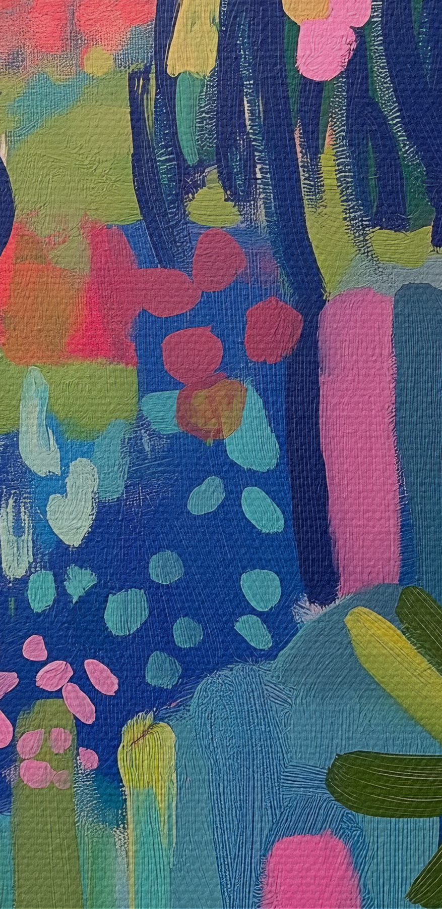 Kleurrijk schilderij van bloemen en planten Kleurrijk schilderij van bloemen en planten
