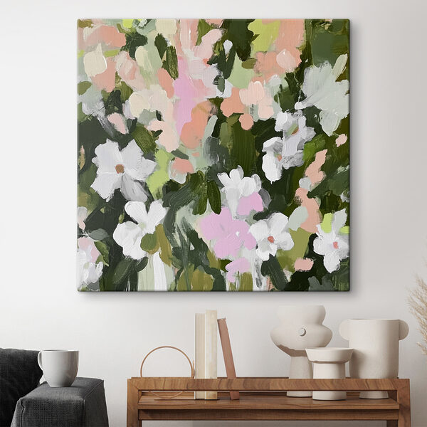 Schilderij van bloemen en bladeren Schilderij van bloemen en bladeren