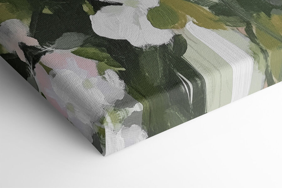 Schilderij van bloemen en bladeren Schilderij van bloemen en bladeren