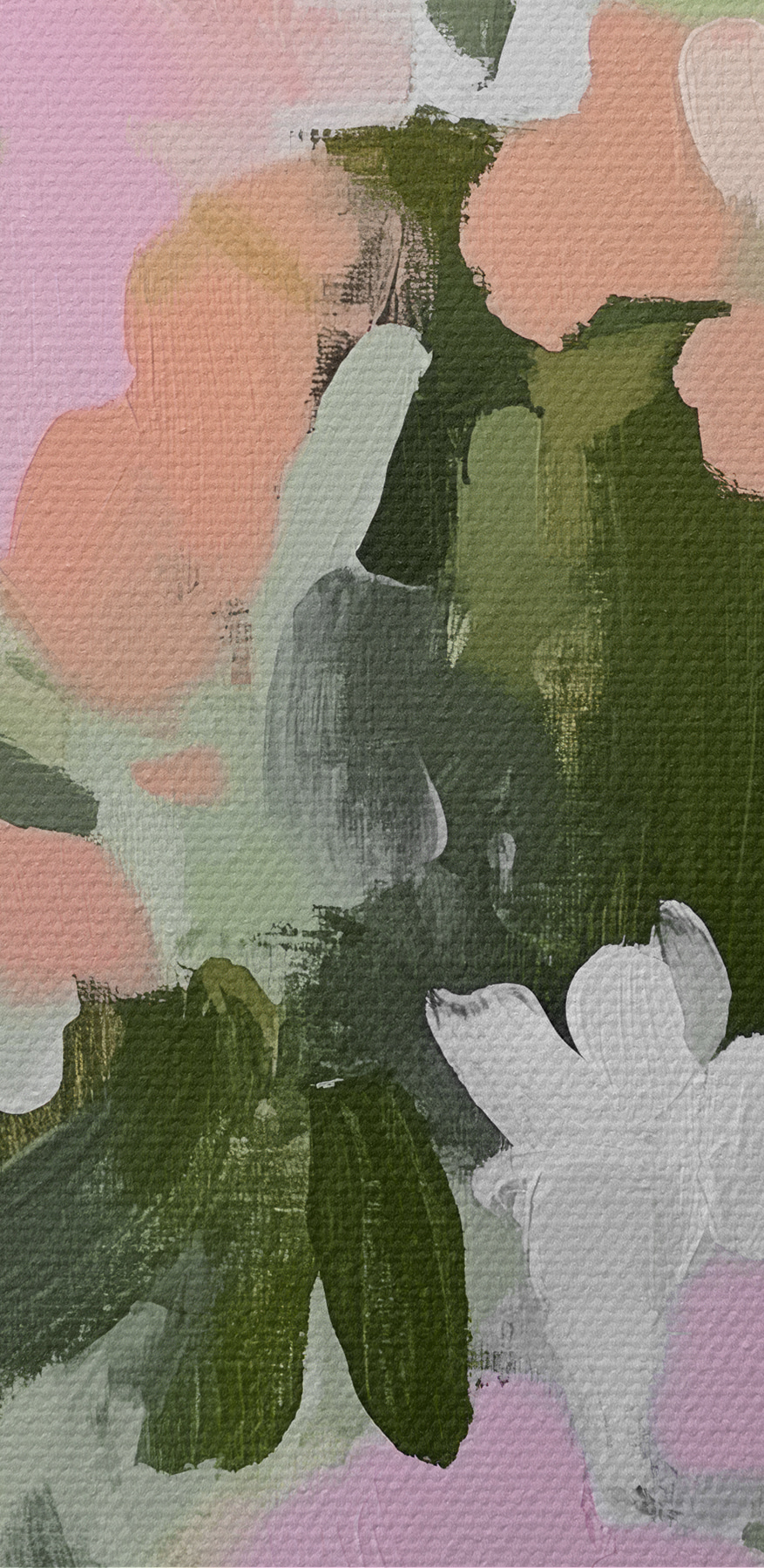 Schilderij van bloemen en bladeren Schilderij van bloemen en bladeren