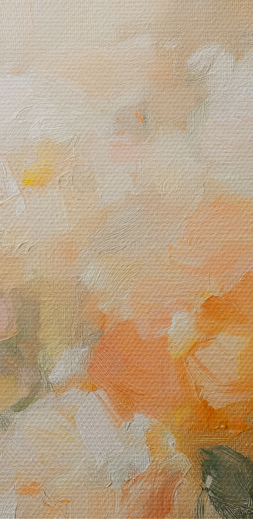 Schilderij van bloemen op een wit oppervlak