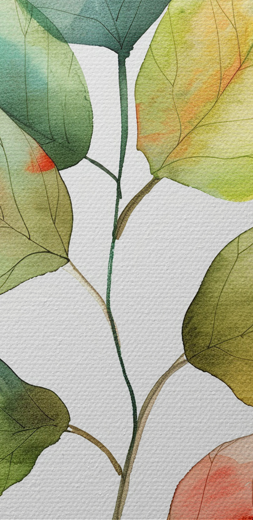 Aquarel van een blad