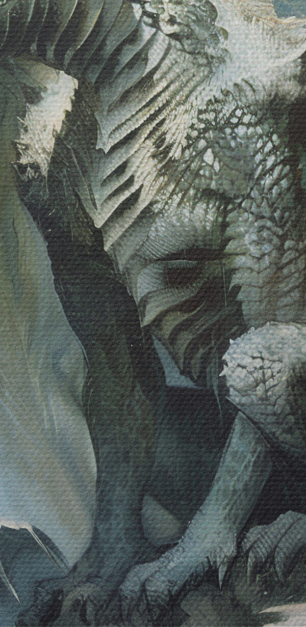 Draak zittend op een rots Draak zittend op een rots