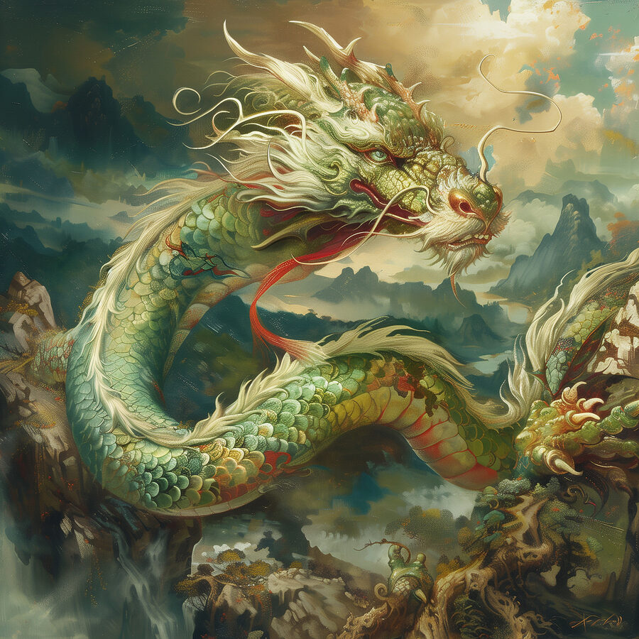 Canvas Schilderijen Schilderij van een draak - Afbeelding 8