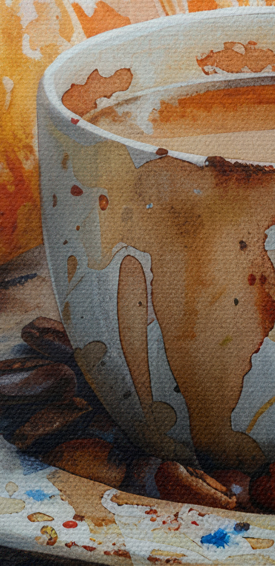Canvas prints Watercolor of a cup of coffee and a croissant Canvas prints Watercolor of a cup of coffee and a croissant