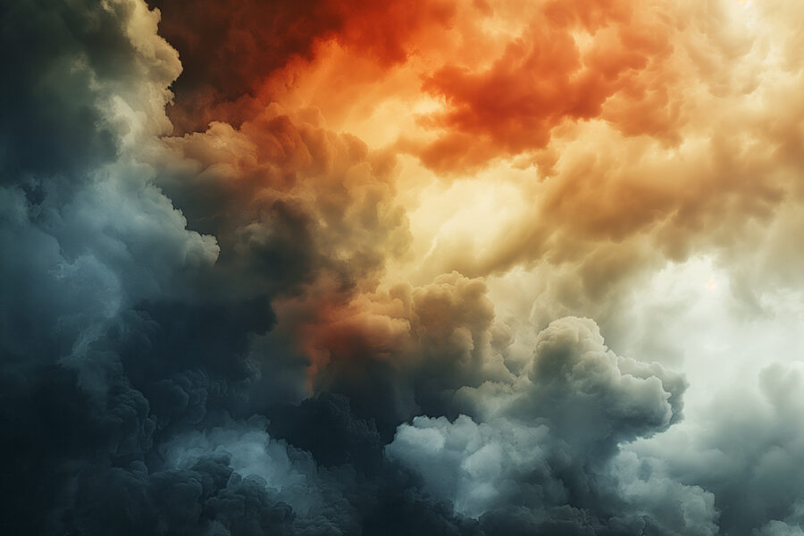 Kleurrijke wolken in de lucht