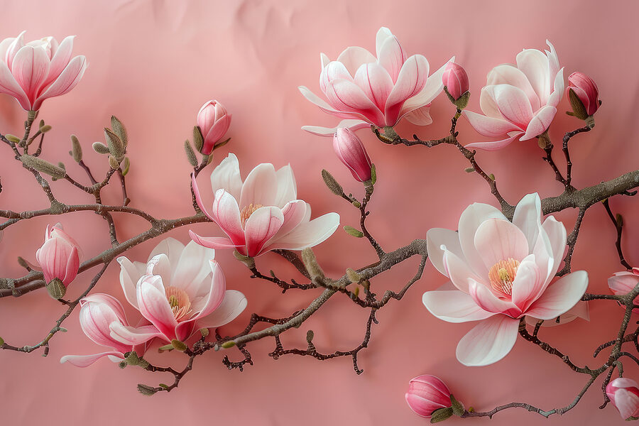 Tak met bloemen erop