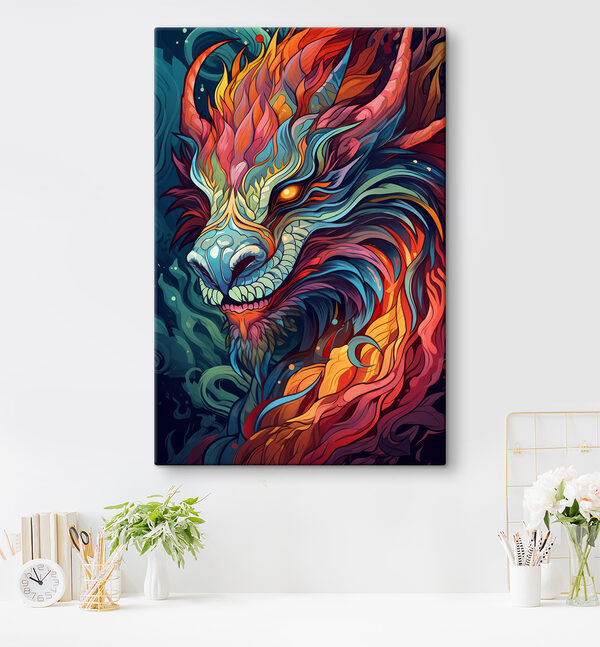 Kleurrijke kunst van een draak Kleurrijke kunst van een draak