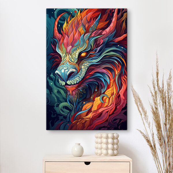 Kleurrijke kunst van een draak Kleurrijke kunst van een draak