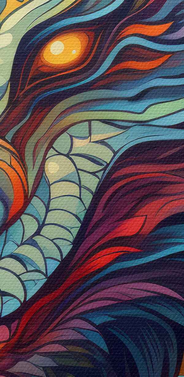 Kleurrijke kunst van een draak Kleurrijke kunst van een draak