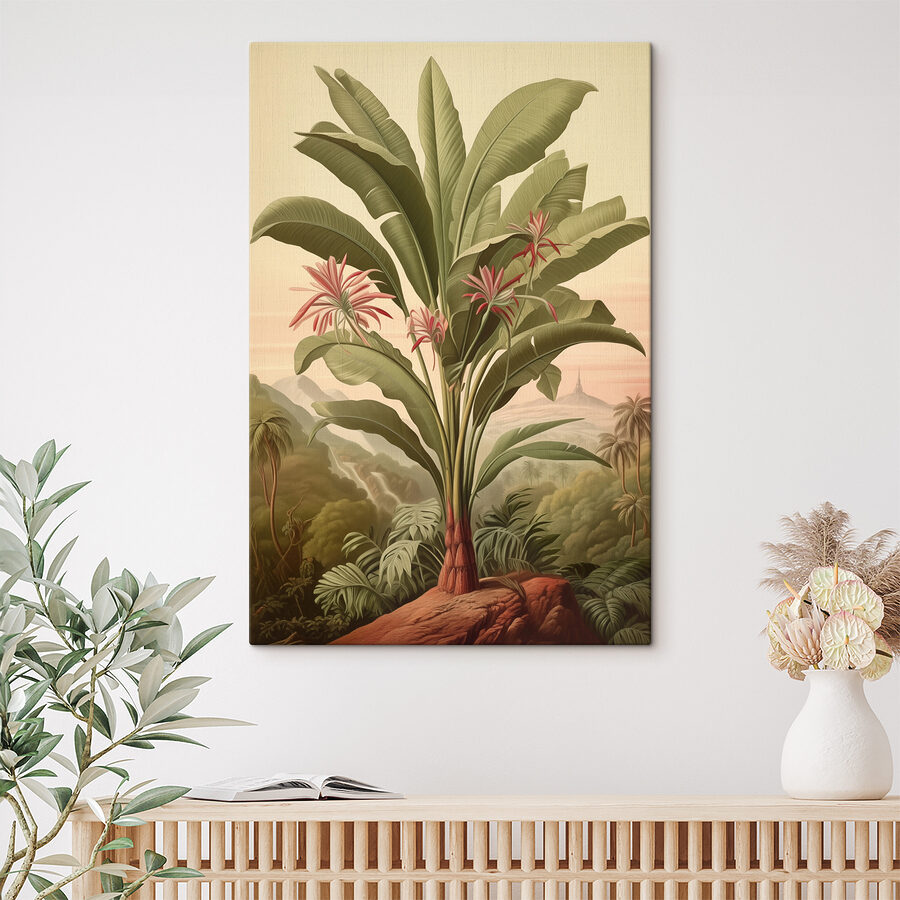 Grote plant met bloemen en bladeren