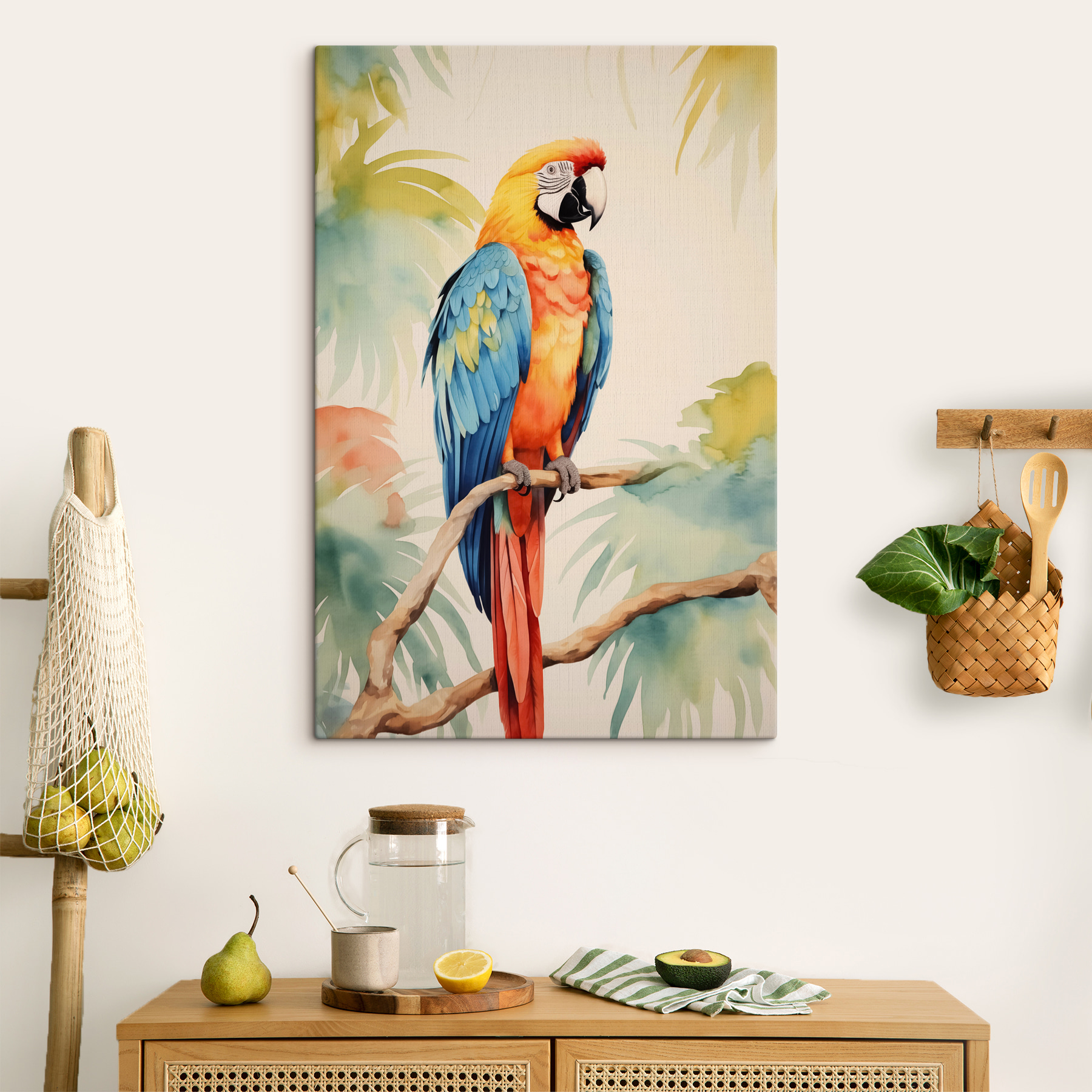 Colorful bird on a branch