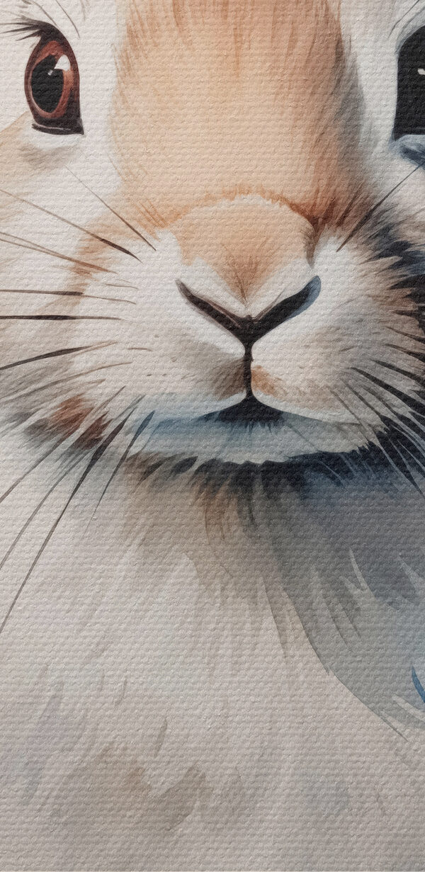 Schilderij van een konijn omringd door bloemen Schilderij van een konijn omringd door bloemen