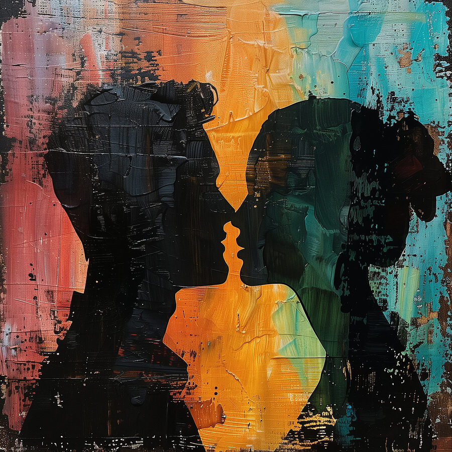 Man en vrouw zoenen Man en vrouw zoenen