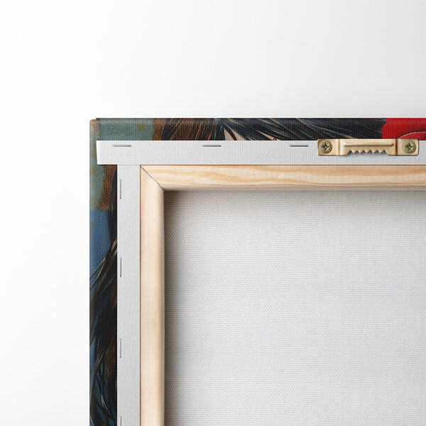 Schilderij van een meisje met een roos Schilderij van een meisje met een roos