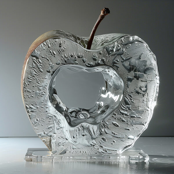 Glazen appel met steel Glazen appel met steel