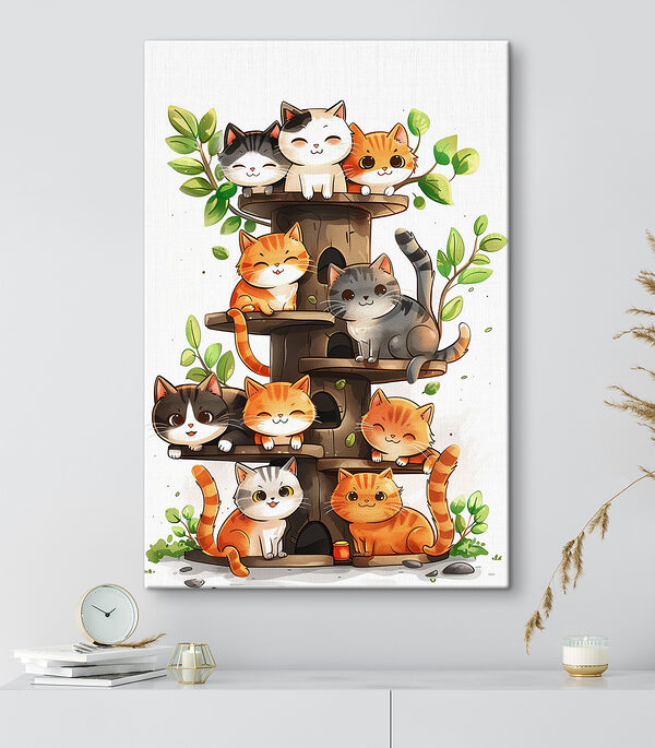 Groep katten op een boom Groep katten op een boom