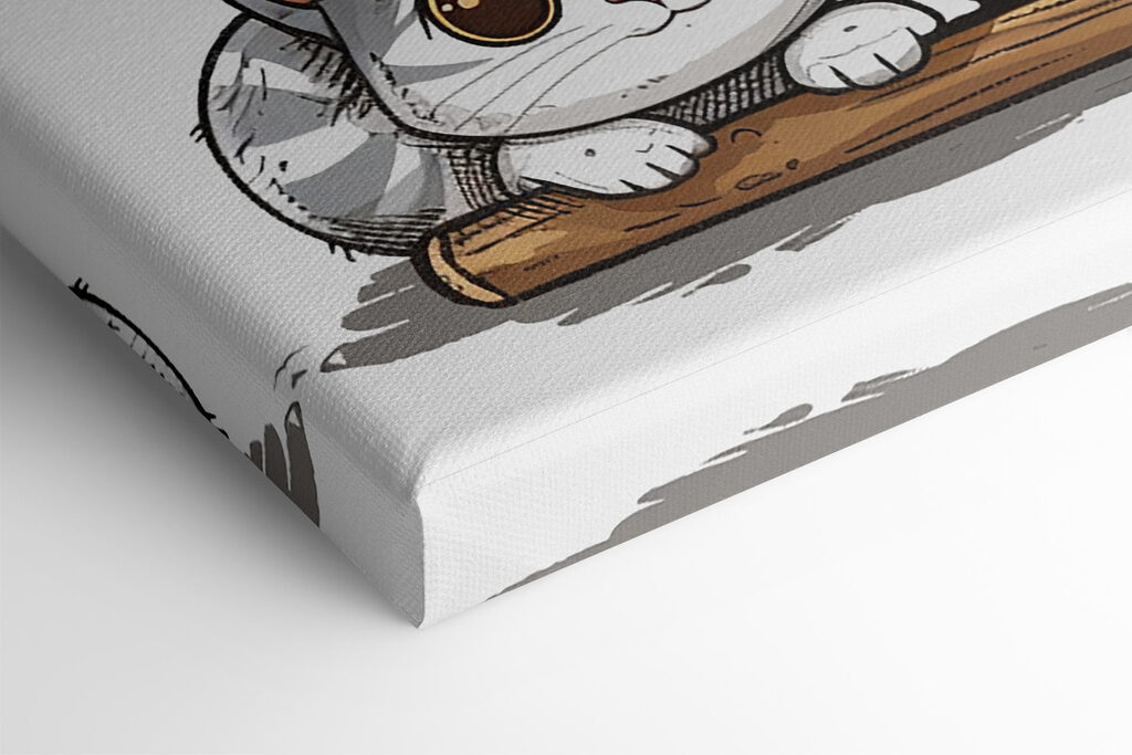 Group of cats on a wooden structure Group of cats on a wooden structure