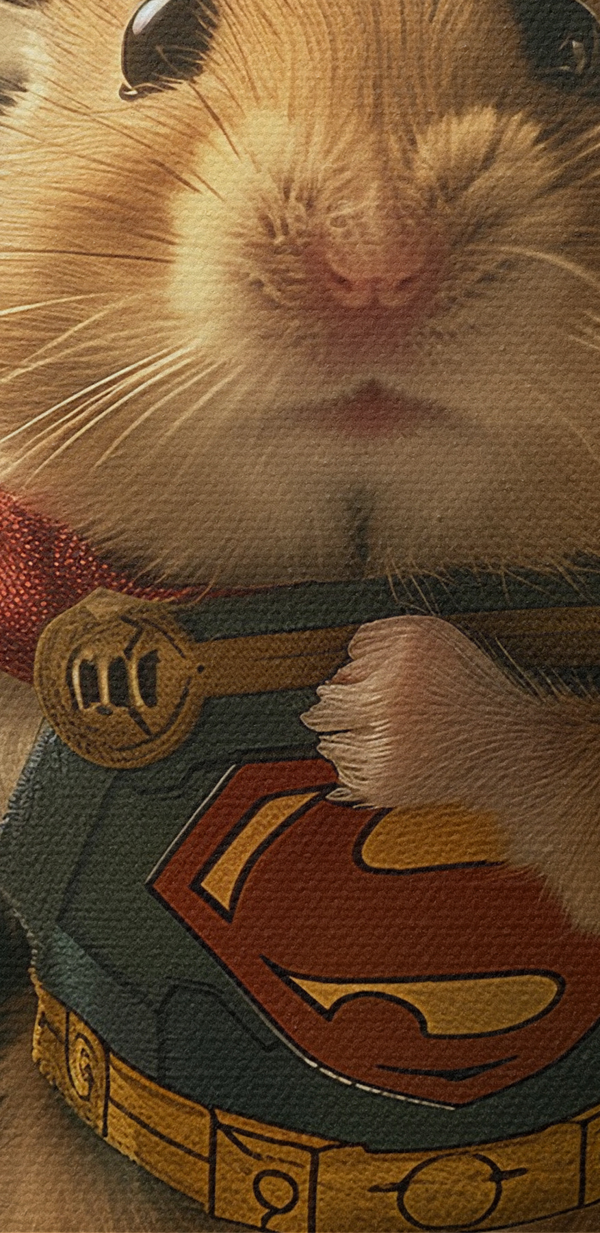 Hamster met cape en hamer Hamster met cape en hamer